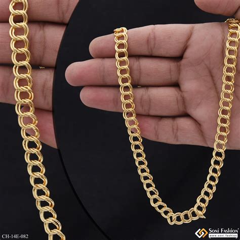 Ring Into Ring Excellent Design Gold Plated Link Chain for Men - Style ...