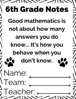 Image result for 6th Grade Math Notes