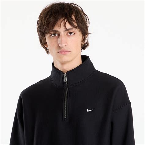 Hoodies and sweatshirts Nike Solo Swoosh Men's Fleece Quarter-Zip Top Black/ White (HV1094-010 ...