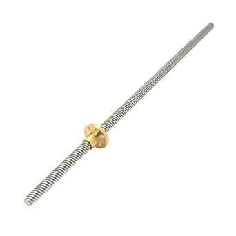 ReliaBot 380mm T8 Tr8x8 Lead Screw and Brass Nut (Acme Thread, 2mm ...