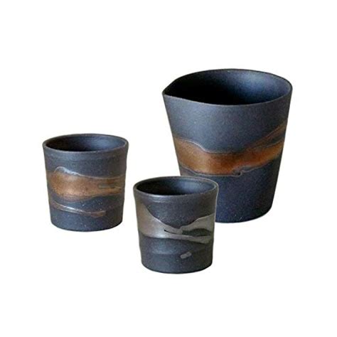 Buy [Set of 3] Minorutouki Mino-yaki Japanese Sake 2 Cups 50ml & 1 ...