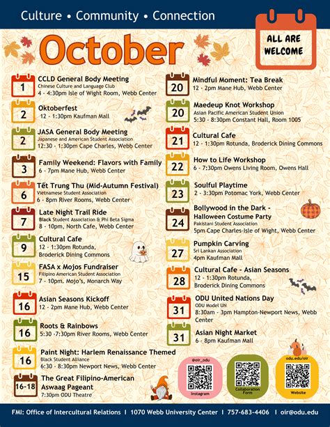 OIR ~ October Calendar of Events! | Old Dominion University