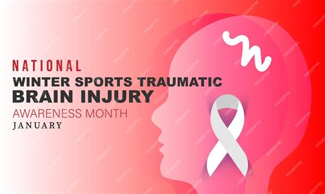 Premium Vector | National winter sports traumatic brain injury ...