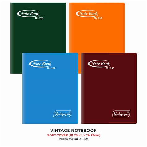Vintage Notebook, (No. 250), (18.75 x 24.75cm) Soft Cover Plastic ...