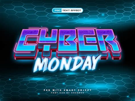 3d realistic cyber monday text effect | Free PSD