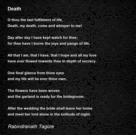 Death Poem by Rabindranath Tagore - Poem Hunter