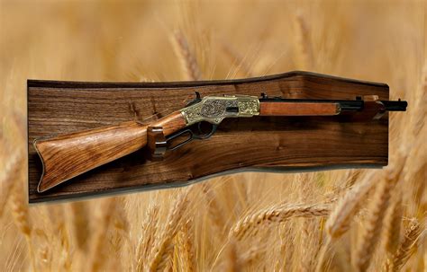 Rustic Live Edge Walnut Gun Rack Designed for Lever Action Rifle Wall ...