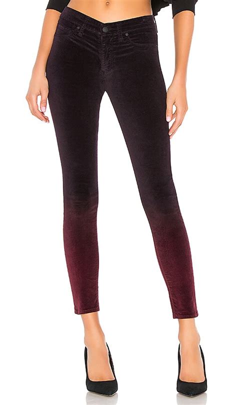 Hudson Jeans Nico Velvet Mid Rise Ankle Super Skinny in Degrade ...