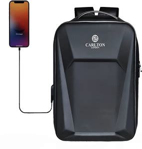 CARLTON LONDON Multipurpose Hardshell expandable Bag with USB PORT ...