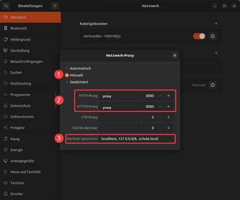 Proxy unter Linux einstellen - Dokumentation
