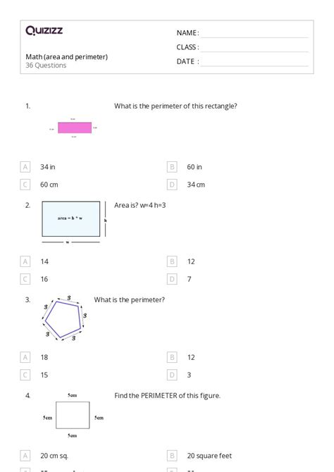 50+ Perimeter of a Rectangle worksheets for 1st Class on Quizizz | Free ...