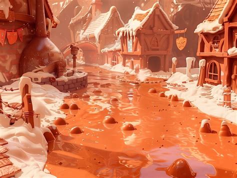 Renderização 3D da fábrica de chocolate | imagem gerada com IA