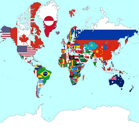 Mercator Projection Flag Map of the World (Full) by CanhDuy2006 on DeviantArt