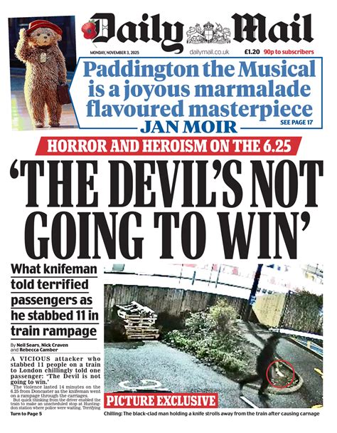 Daily Mail Front Page 3rd of November 2025 - Tomorrow's Papers Today!