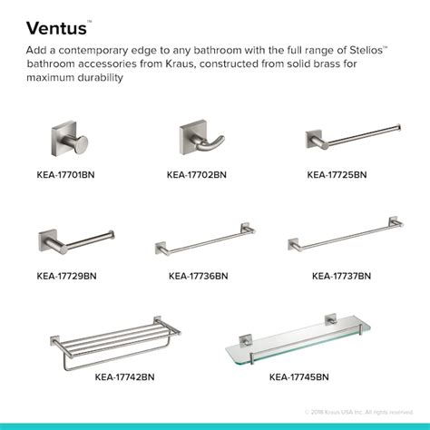 Kraus Ventus Brushed Nickel Wall Mount Towel Rack 4.8-in x 25.38-in x 8 ...