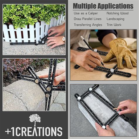 Multi Angle Ruler | Universal Angularizer Ruler | Template Tool [Black ...