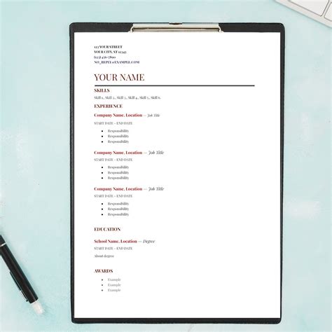 Free Printable Basic Resume 的图像结果