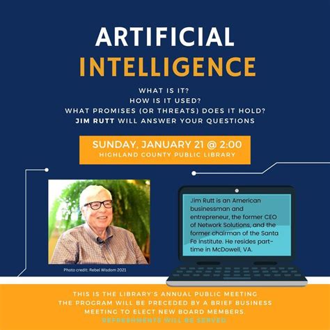 Jim Rutt on Artificial Intelligence - Annual Public Meeting, Highland ...