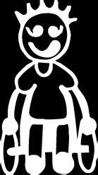 Buy Wheelchair Boy Stick Figure Family stick em up White vinyl Die Cut ...