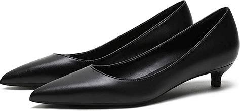 Buy Eldof Women's Low Heel Pumps Pointed Toe Kitten Heels 1.4 Inches ...