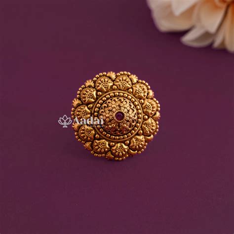 Non Idol Floral Finger Ring – Aadai Alangaram