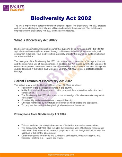 Biodiversity act 2002 upsc notes 25 - Biodiversity Act 2002 The law is ...