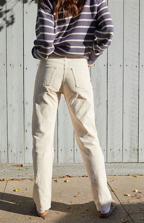 John Galt White Corduroy Straight Leg Jeans | PacSun | Straight leg ...