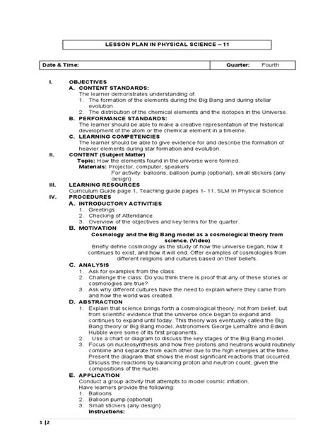 Image result for Detailed Lesson Plan in Physical Science