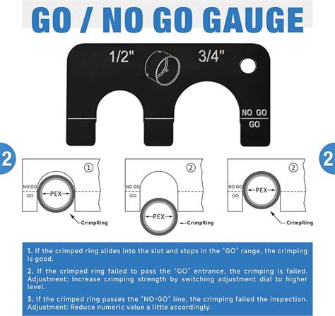 PEX Tool PEX Crimp Go/No-Go Gauge Tool - For Checking Copper Crimp ...