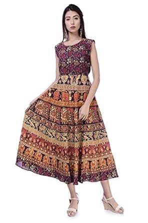 Rajasthani Arts and Textiles Pure Cotton Jaipuri Printed Free Size Midi ...