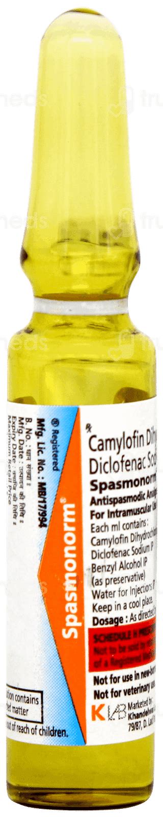 Spasmonorm Injection 2 Ml - Uses, Side Effects, Dosage, Price | Truemeds