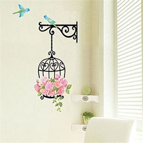 Cartoon Bird and Birdcage Wall Stickers for Children Bedroom Living ...