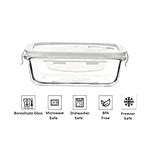 Buy Femora Borosilicate Glass Food Storage Container - Rectangle With ...