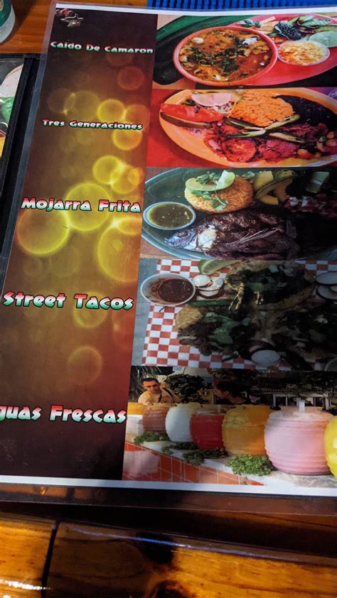 Menu at Rio Bravo restaurant, Savannah