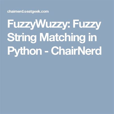 Image result for Fuzzy Wuzzy Python Module