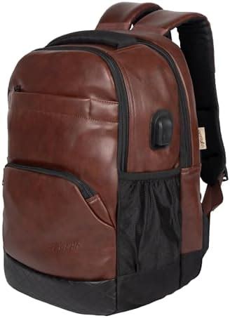 Gear Vintage2 Anti Theft Faux Leather 28 Ltrs Brown Laptop Backpack ...