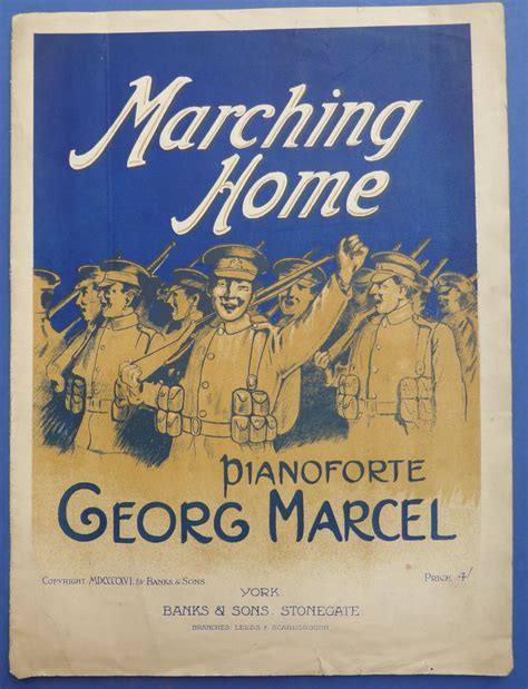 Marching Home - Pianoforte Sheet Music - First World War WW1 by Marcel ...