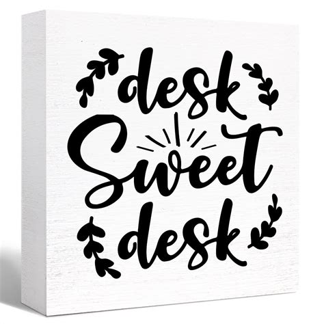 Funny Office Wood Box Sign Desk Sweet Desk Wooden Block Sign Sweet Desk ...