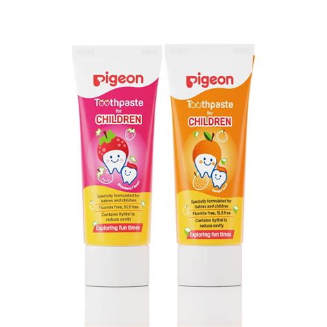 Pigeon Strawberry & Orange Toothpaste for Babies & Kids 45 g (Pack of 2 ...