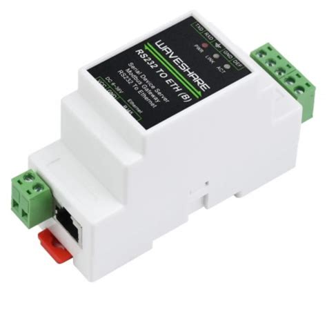 Buy Waveshare Industrial RS232 to RJ45 Ethernet Serial Converter POE ...