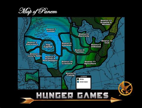 District 1-13 map - The Hunger Games