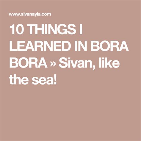 10 Things I Learned in Bora Bora