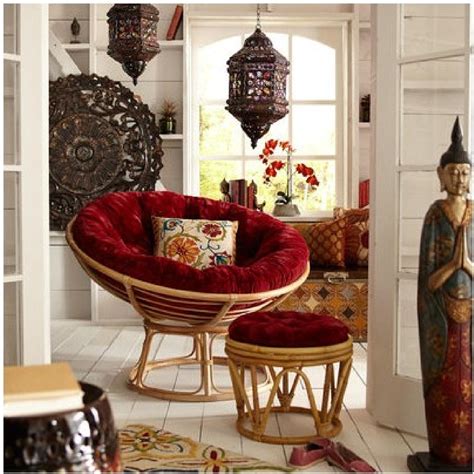 Pier 1 Imports Papasan Chair - Wood Frame & Cushion - AptDeco