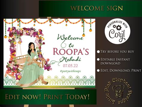 Buy Mehndi Sign in Mendhi Welcome Signs Mehendi Welcome Signs in Online ...
