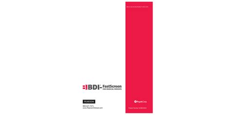 BDI-FS - BDI - FastScreen for Medical Patients | Pearson Clinical ...