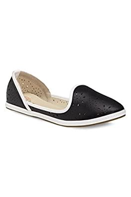 Buy Vero Couture Black Cut-Work Ballerinas - 41 at Amazon.in
