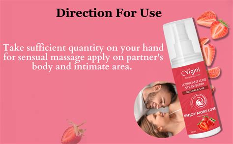 Vigini Strawberry Flavoured Lube Lubricant Massage Gel for Men & Women ...