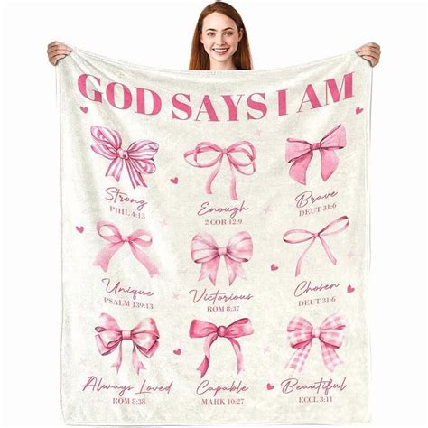 Christian Gifts for Women, God Says I Am Throw Blanket, Inspirational Religious Birthday Gifts ...