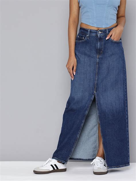 Women's High Rise Dark Blue Slim Fit Skirt – Levis India Store