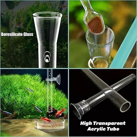 Petzlifeworld Aquarium Fish Shrimp Feeder Transparent Clear Glass Fish ...